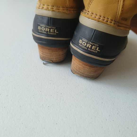 Sorel Womens Slimpack Brown Leather Lace II WP Insulated Heeled Duck Boot Sz 9 - Picture 4 of 9